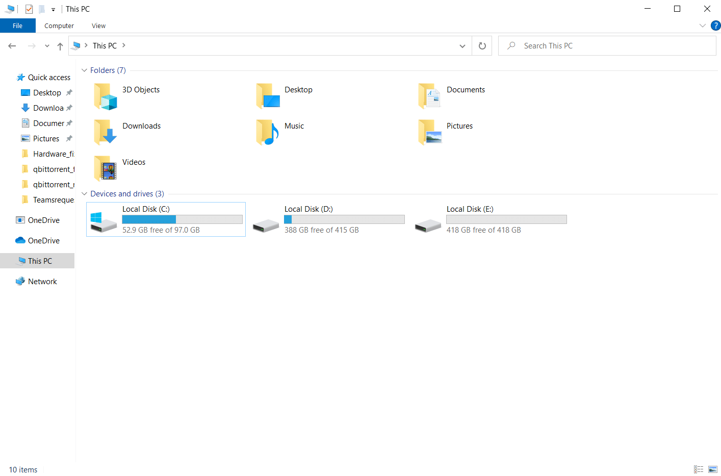 launch File Explorer. Fix The Request Failed Due to a Fatal Device Hardware Error