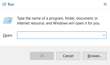 Press the Windows + R keys together from the keyboard to launch the Run dialog box