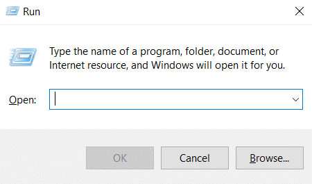 Launch Run prompt. Fix Qbittorrent I/O error in Windows 10