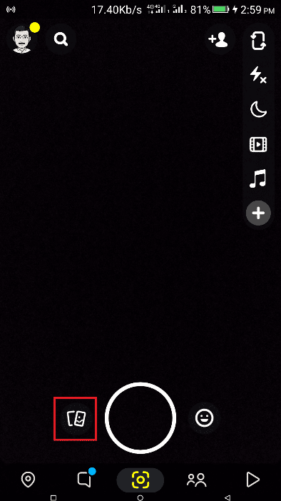Launch Snapchat and tap on the Memories icon