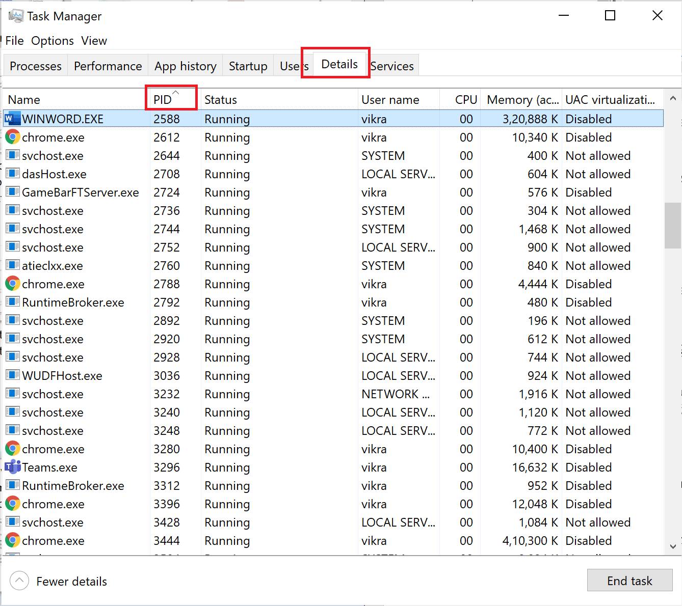 launch Task manager. Then, go to Details tab. Then click on PID to order the processes according to ClientProcessId. How to Fix High CPU Usage on Windows 10?