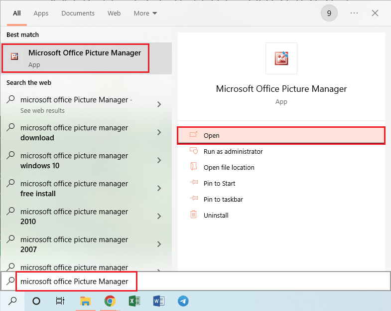 zaženite aplikacijo Microsoft Office Picture Manager | Prenesite Microsoft Office Picture Manager v sistemu Windows 10