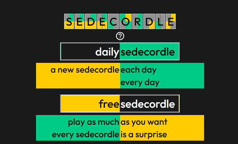 Launch the official Sedecordle website