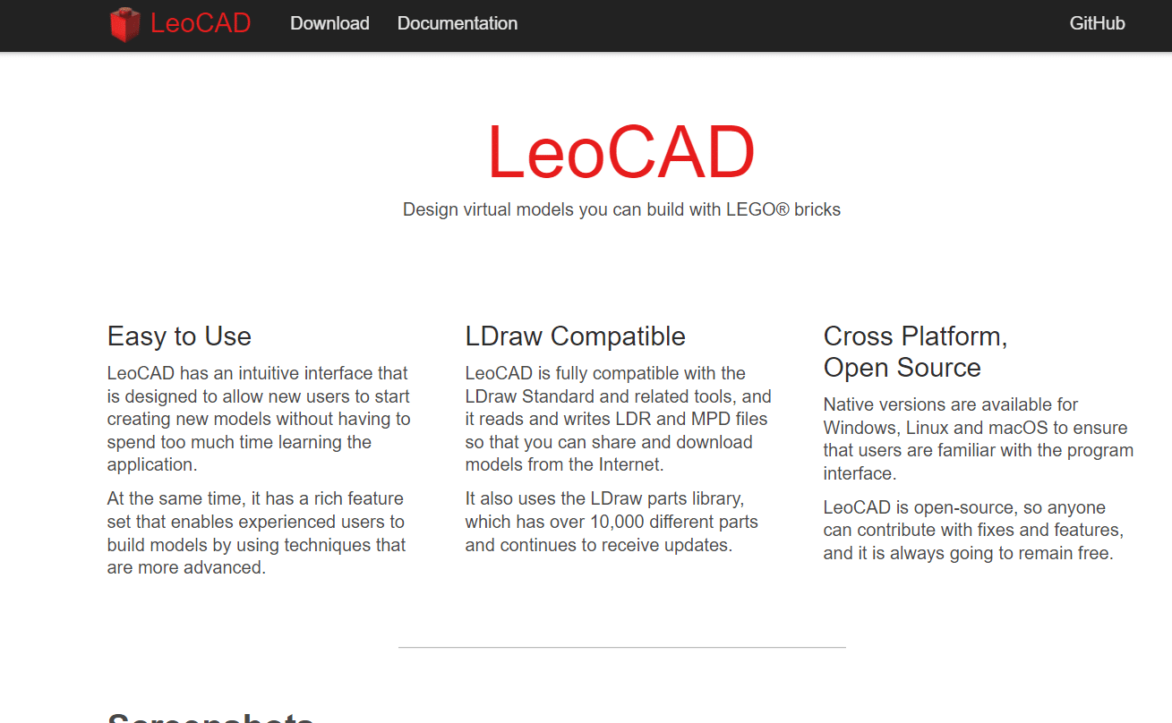 LeoCAD. 최고의 초보자 CAD 소프트웨어