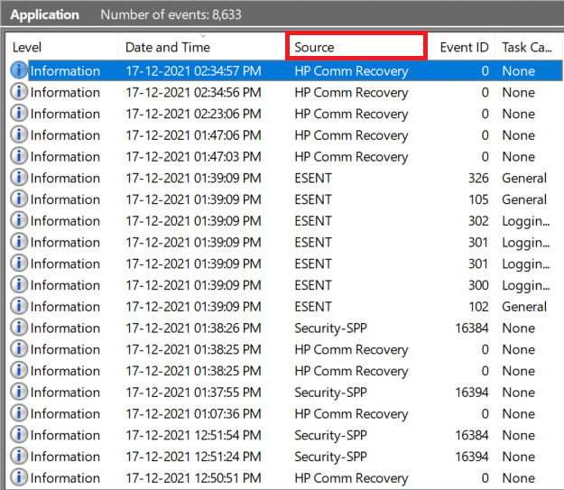 List of events in Event viewer. How to Fix Invalid Access to Memory Location Error in Valorant