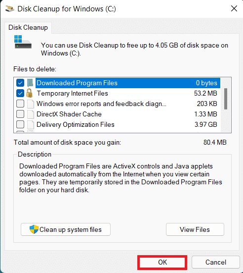 List of files to delete in Disk Cleanup utility. Fix Unable to Connect to EA Servers