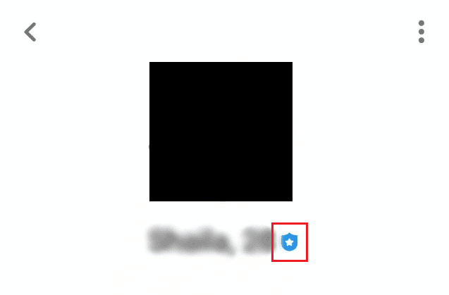 kleiner weißer Stern im blauen Schild Verifiziertes Bumble-Profil