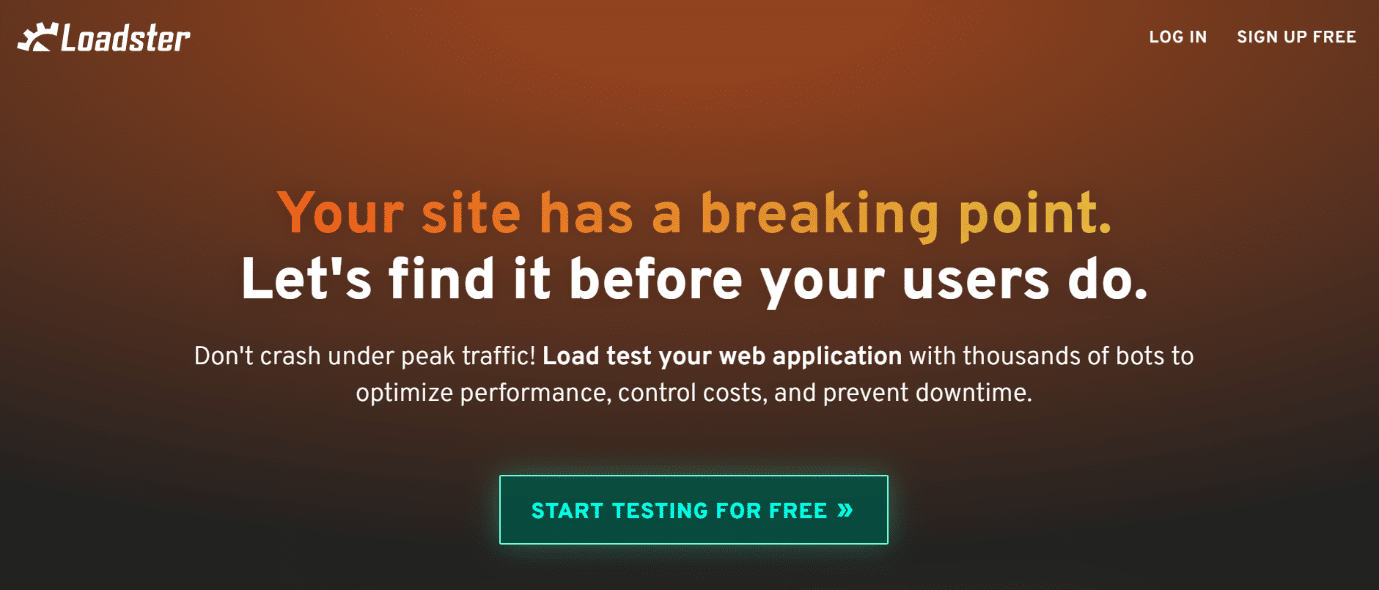 Loadster. Top 34 Best Web Testing Tool