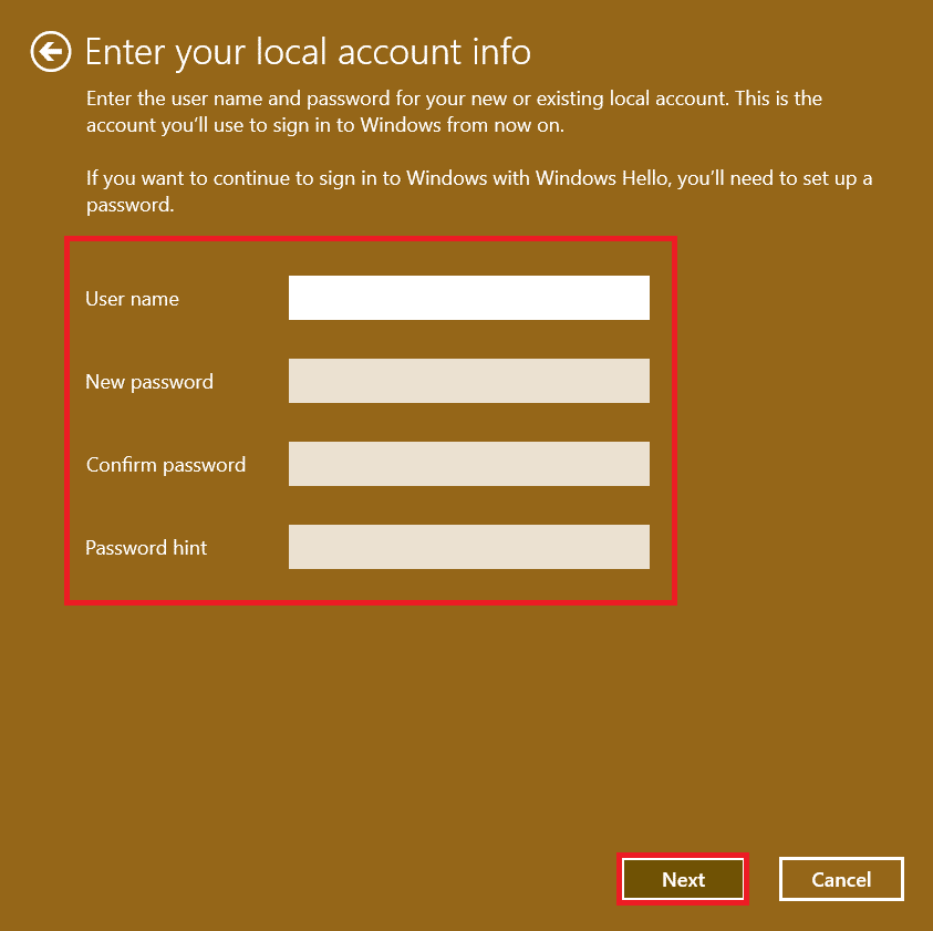 Local account info. How to Create a Local Account in Windows 11
