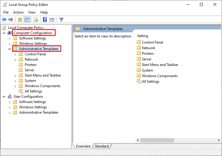 Local Group Policy Editor window. Fix Windows 10 Update 0x8007000d Error