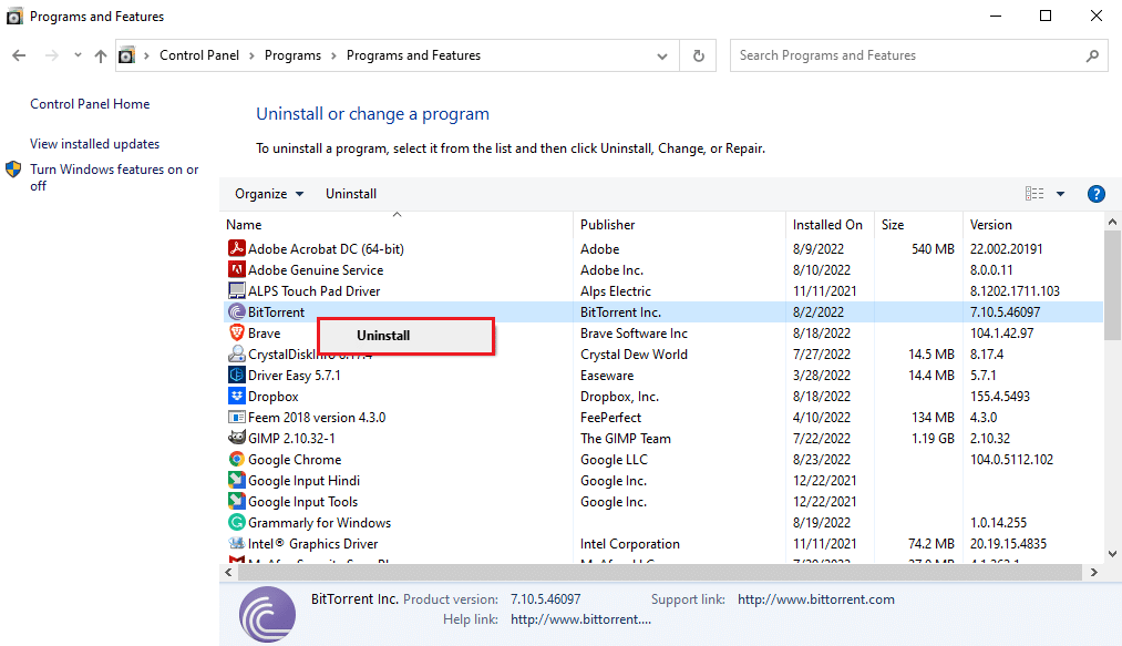 Locate and right click on the problematic program and click Uninstall. Fix MSDN Bugcheck Video TDR Error in Windows 10