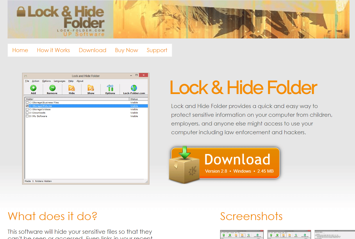 Lock and Hide Folder best folder lock software for Windows 7 10 PC free download