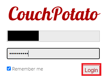 log in to the CouchPotato app