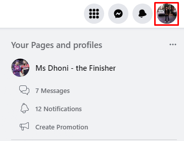 Log in to your Facebook account and click on your profile picture