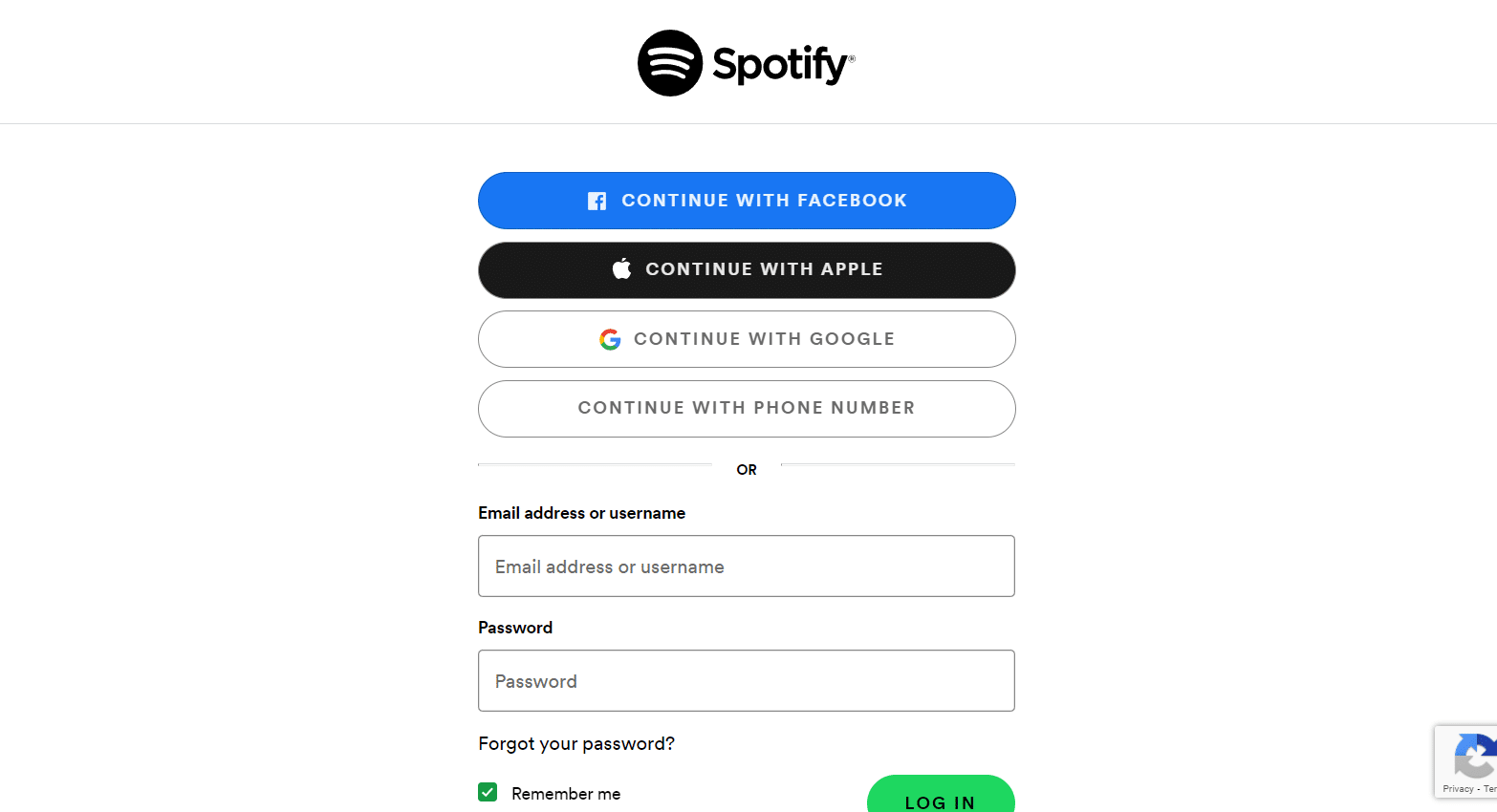Log in to your Spotify account