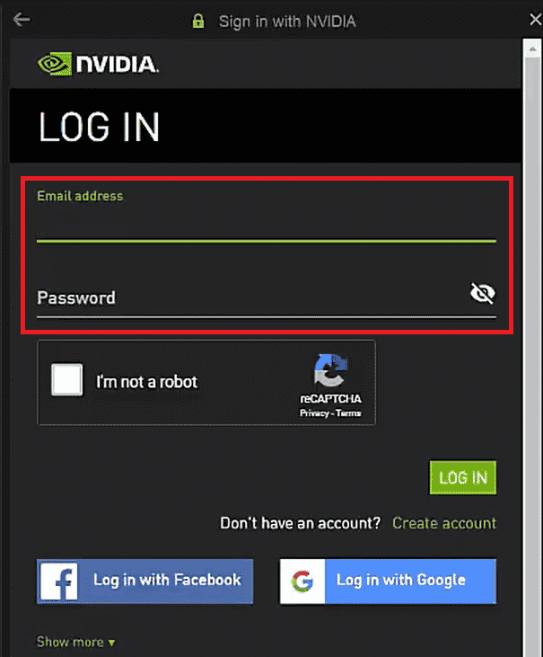 log in with your NVIDIA credentials. Fix Nvbackend.exe Error in Windows 10