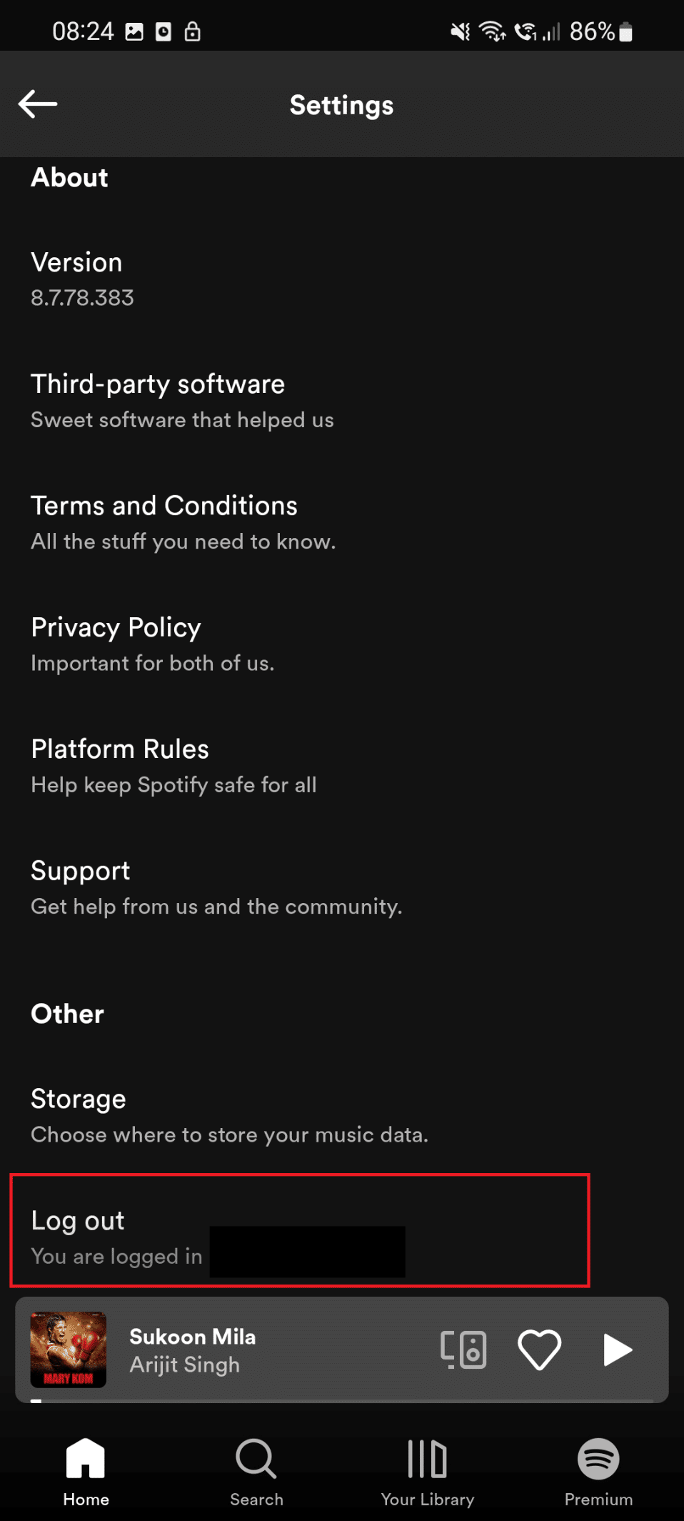 log out option. How to Remove Device from Spotify Connect