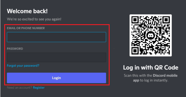 login discord