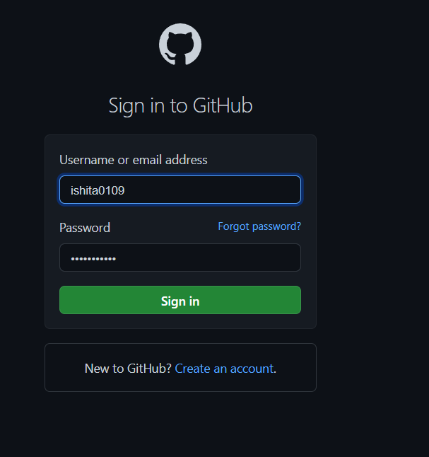 login to your GitHub account, enter your credentials.