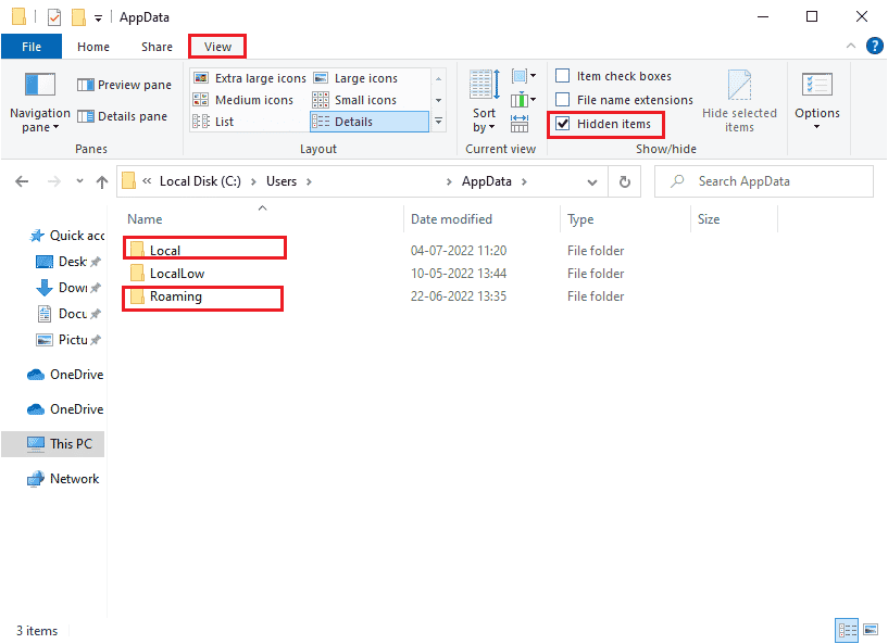 Make sure you check the Hidden items box in the View tab to view the AppData folder. Fix Configuration System Failed to Initialize on Windows 10