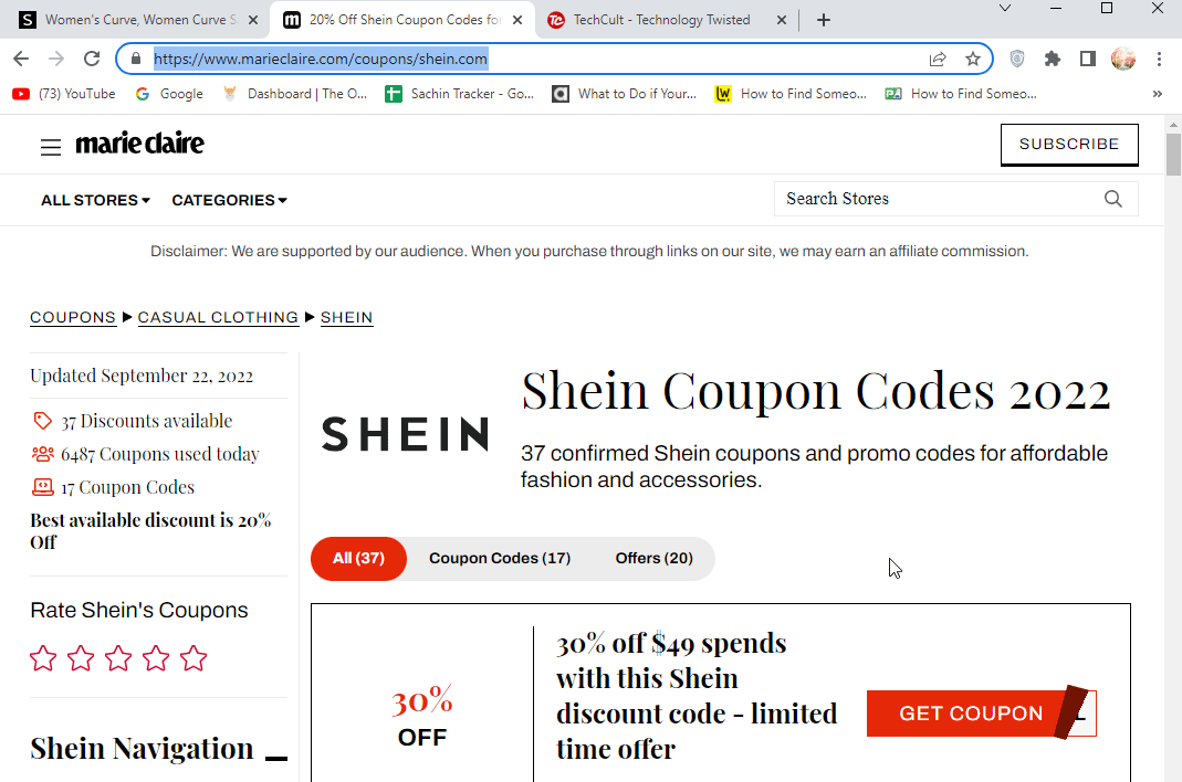 marieclarie coupon code for shein