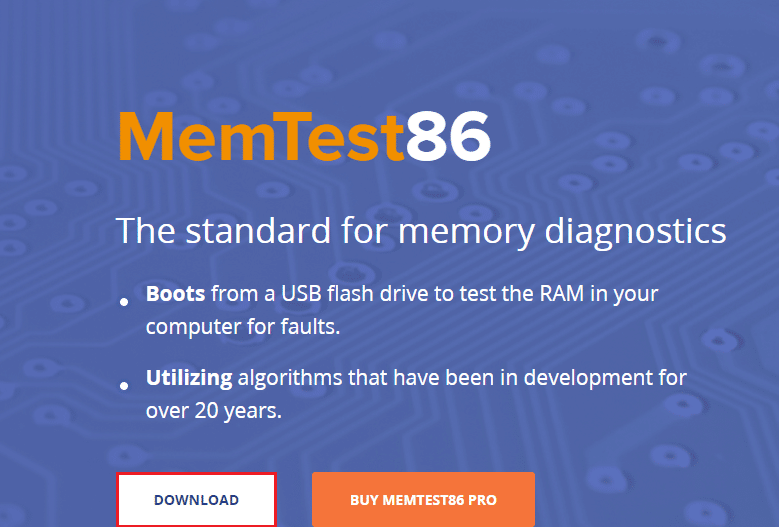 Memtest86+ tool