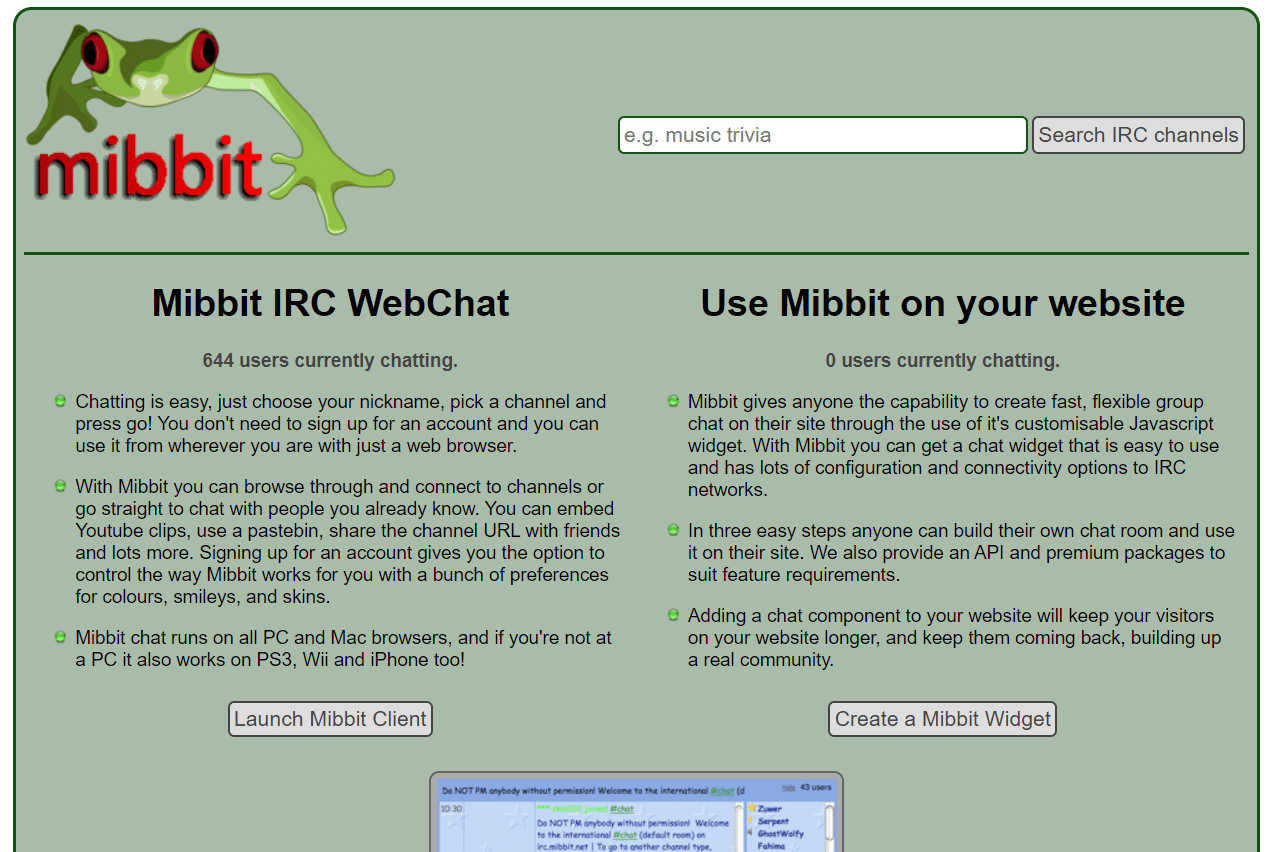Mibbit. Best IRC clients for Windows