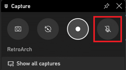 Mic control in Capture toolbar