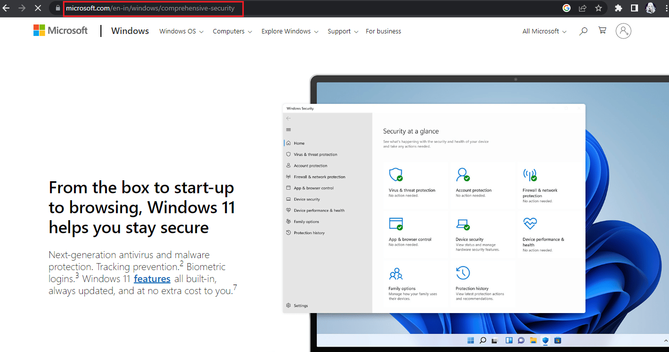 Página de inicio de Microsoft Defender. 32 mejores programas gratuitos para PC con Windows