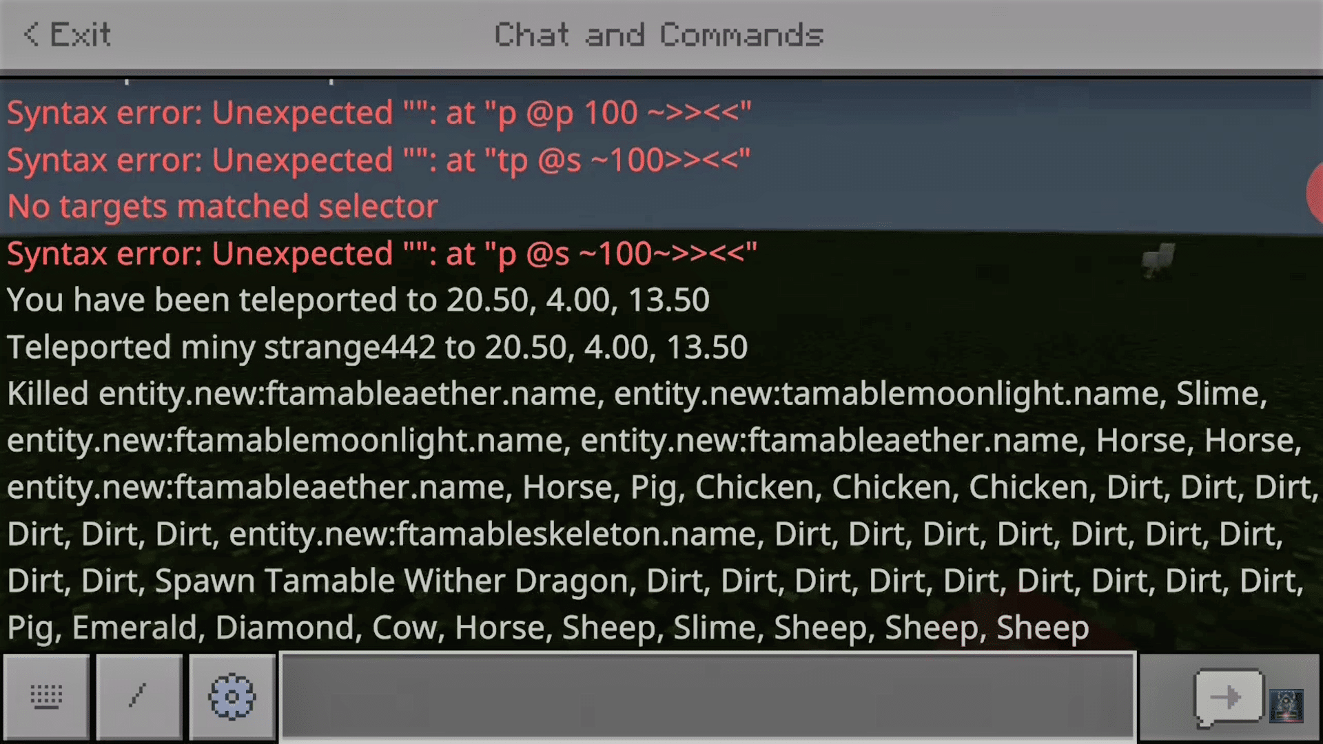 minecraft chat and commands