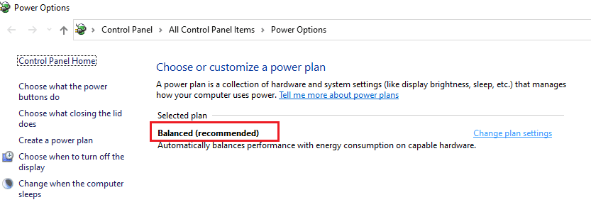 Modify PowerPlan. Fix Onedrive Error 0x8007016a in Windows 10