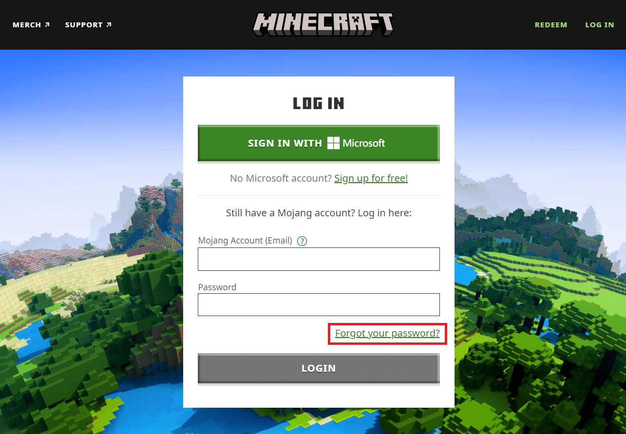 Mojang log in page. Fix Minecraft Failed to Authenticate Your Connection