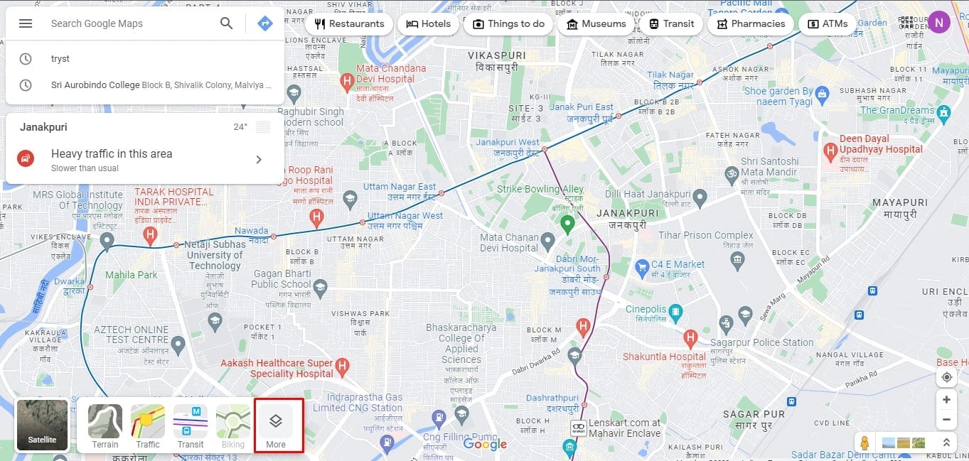 More Options Google Map. How to Remove Labels from Google Maps Map View
