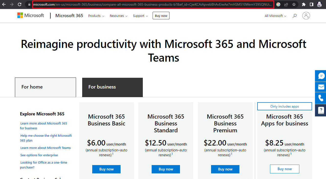 MS Office home page