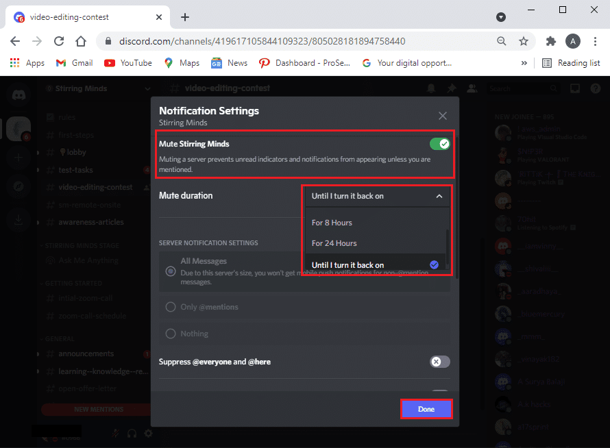 Mute the notifications in the server. Fix Red Dot on Discord Icon in Windows 10