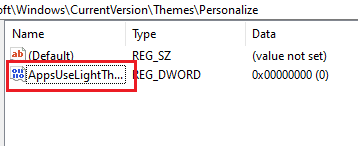 Name it AppsUseLightTheme. Fix File Explorer Dark Theme Not Working