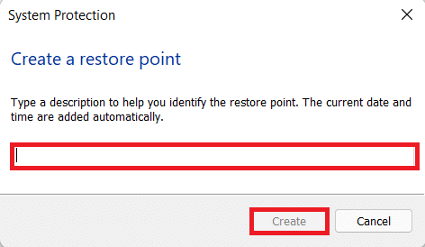 Name of the restore point | 