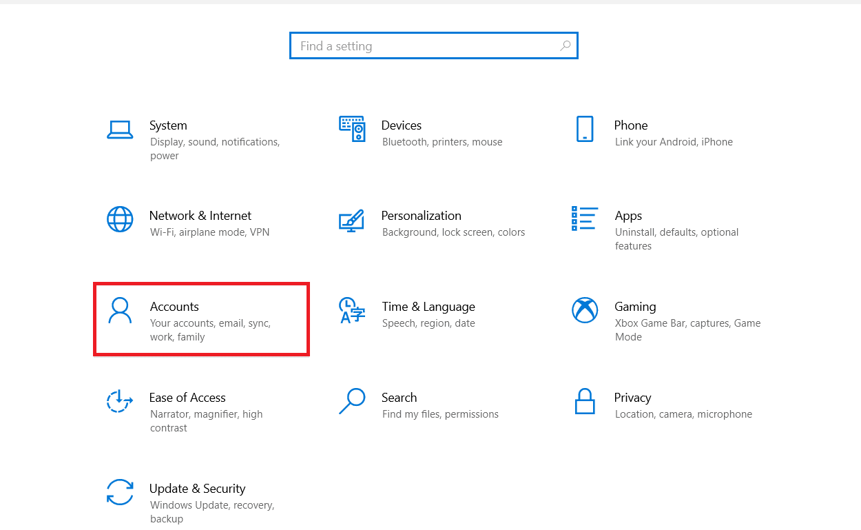 Navigate and click on Accounts. Fix Windows Cant Find One of the Files in This Theme