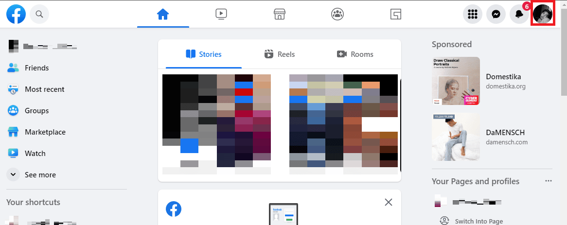 Navigate and click on the Profile Picture icon, then select your profile.