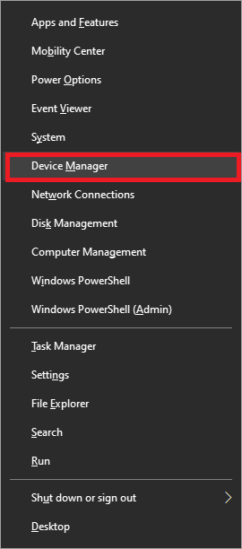 Farðu í Device Manager og smelltu á það | Hvernig á að auka bassa heyrnartóla og hátalara í Windows 10