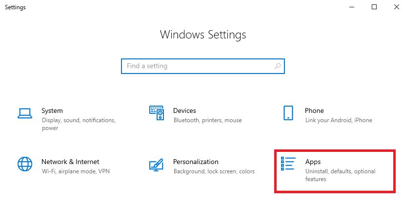 Navigate to Settings by pressing Windows and I keys together