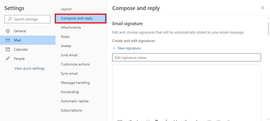 navigate to the Compose and reply panel. Fix Signature Button Not Working in Outlook