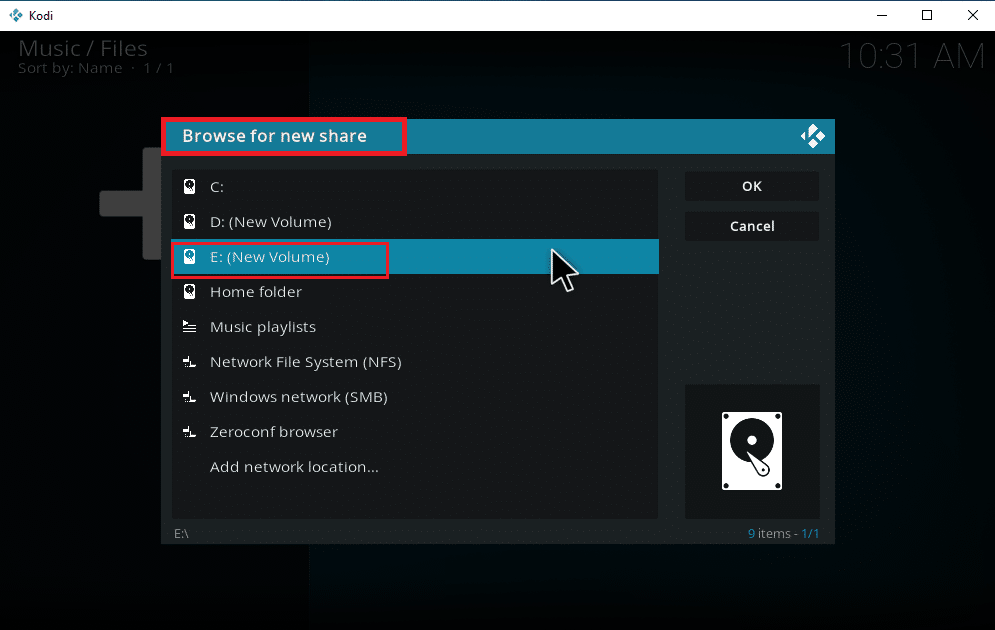 Navigate to the destination folder. How to Download Music to Kodi