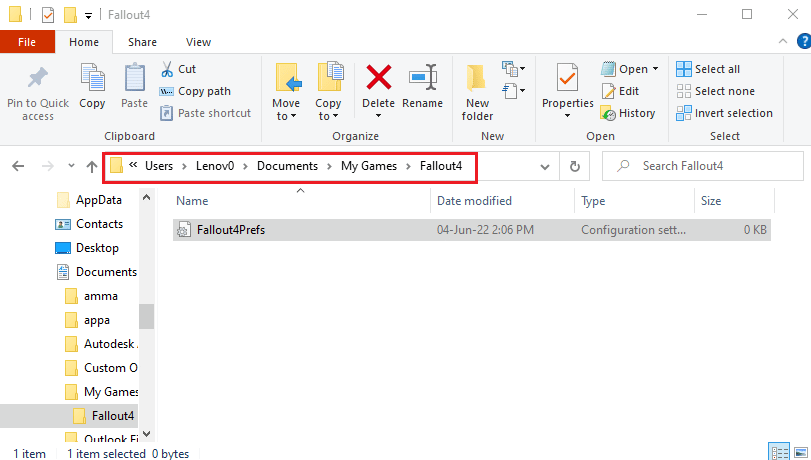 Navigate to the Fallout4 folder. Fix Fallout 4 Stuttering on Windows 10