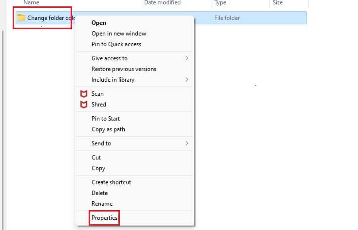 select Properties option. How to Change Folder Color in Windows 10
