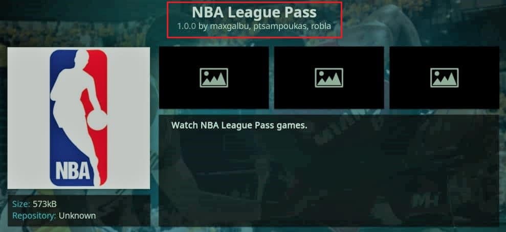 nba league pass kodi add on third party image