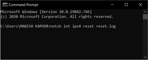 netsh int ipv4 reset reset | Fix Site Can't Be Reached, Server IP Could Not Be Found