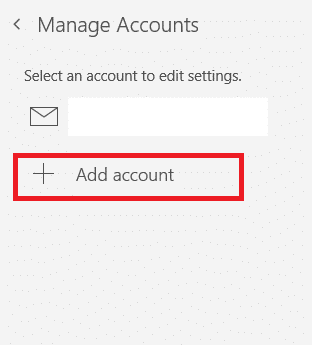 Now, click on Add account and follow the on-screen instructions to set up a new account.