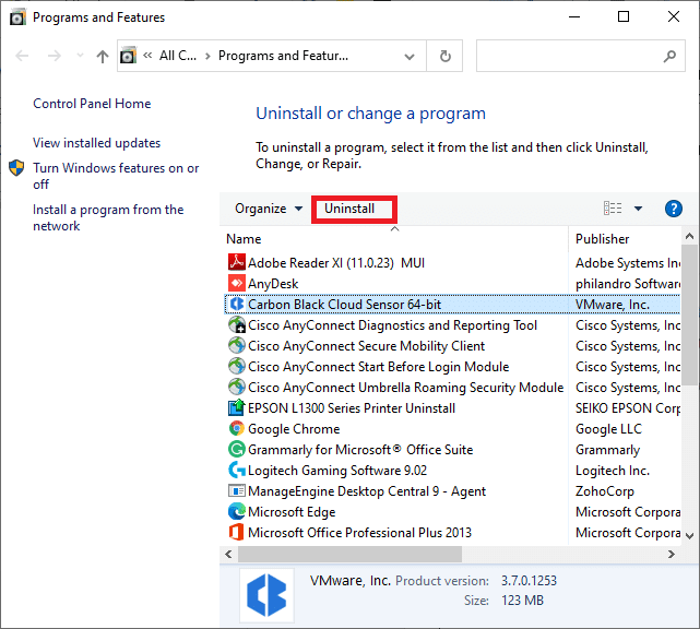 Now, click on any unwanted application and select the Uninstall option as depicted below. why is my Windows 10 computer so slow