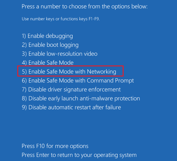 klik Aktifkan Mode Aman dengan Jaringan. Perbaiki Kode Kesalahan 118 Steam di Windows 10